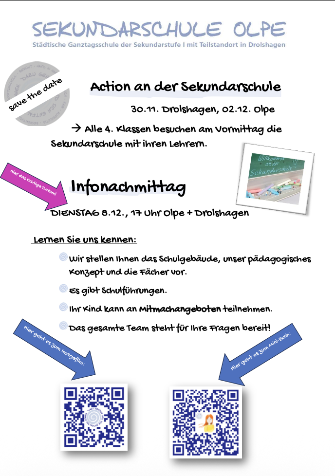 Mehr über den Artikel erfahren Save the date: Aktionen für 4. Klässler